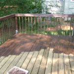 Staining a deck